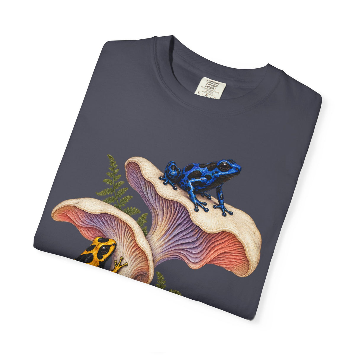 Poison Dart Frogs Mushroom Forest Tee Colorful Dart Frog Fungi Fern Wildlife Shirt