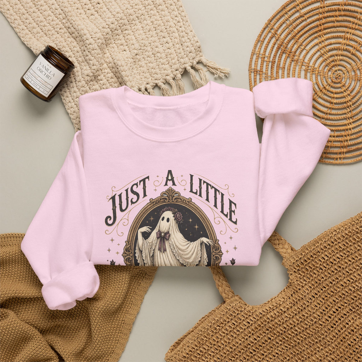 Just A Little Dramatic Ghost Sweatshirt Cute Vintage Halloween