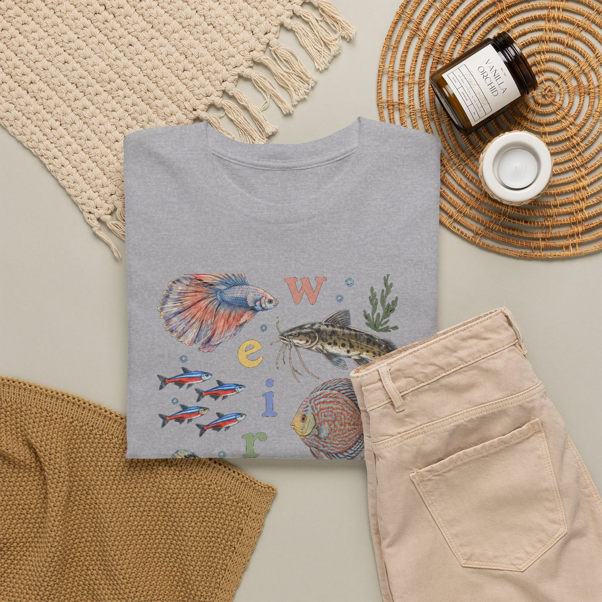 Weird Fishes T-Shirt Aquarium Fish Collage Betta Discus Neon Tetra Tee