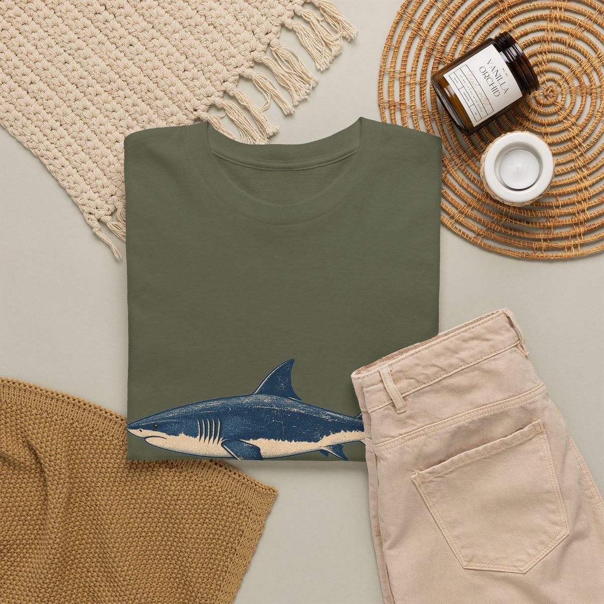 Great White Shark Wave T-Shirt Ukiyo Ocean Surf Tee