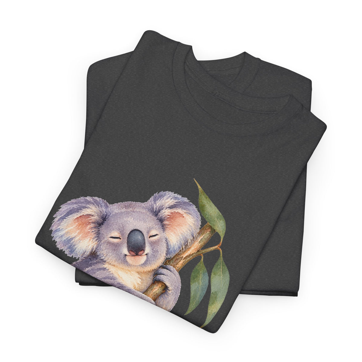 Sleeping Koala T-Shirt Watercolor Eucalyptus Branch Cute Animal Tee