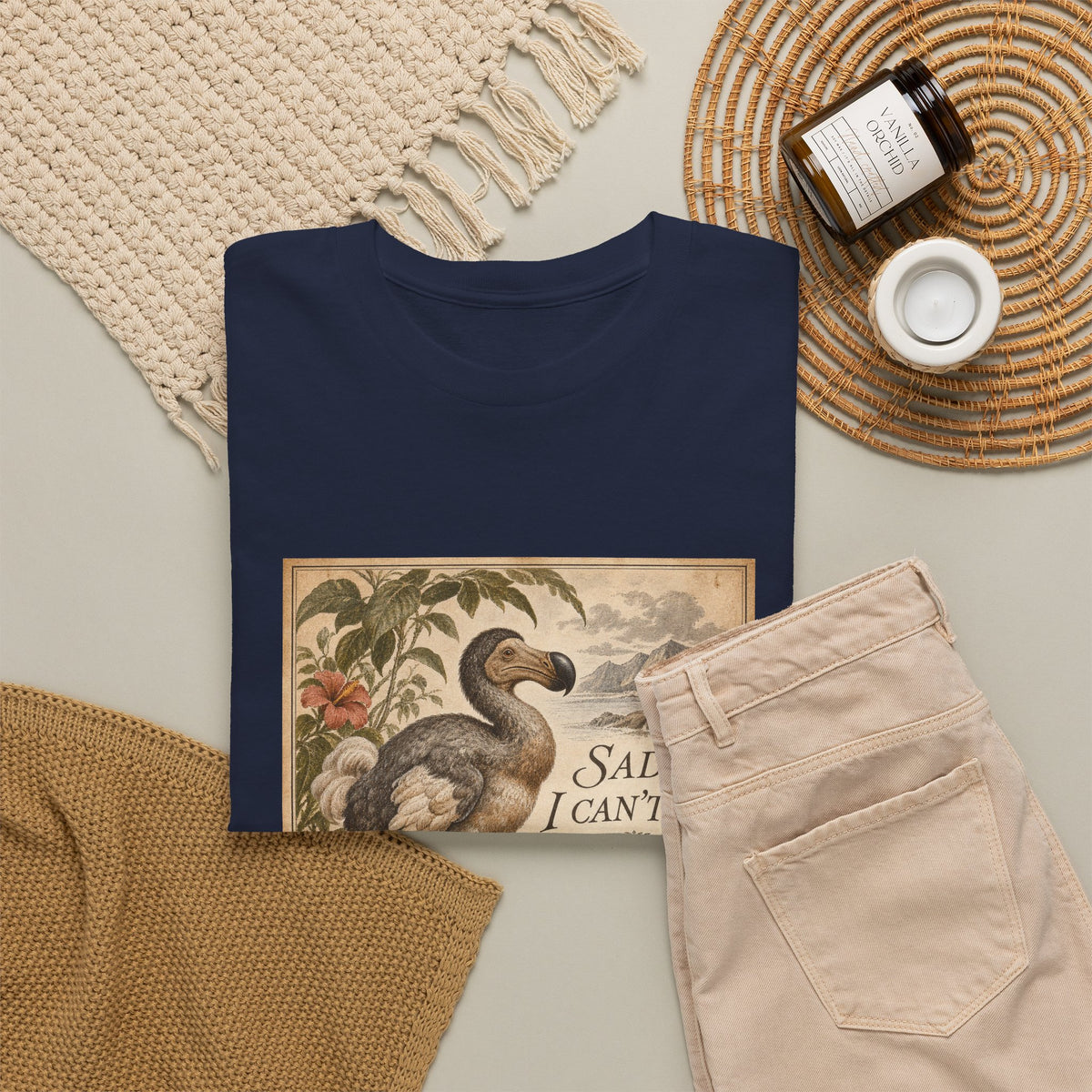Sadly I Can't Fly T-Shirt Dodo Bird Vintage Naturalist Extinct Funny Tee