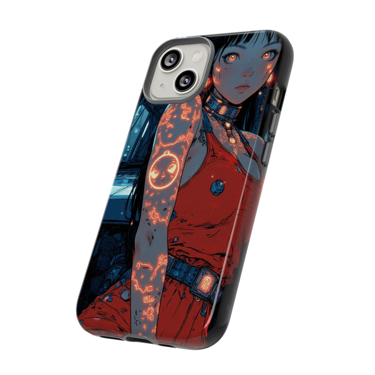 Tattooed Girl Neon Car Tough Phone Case iPhone Samsung Pixel