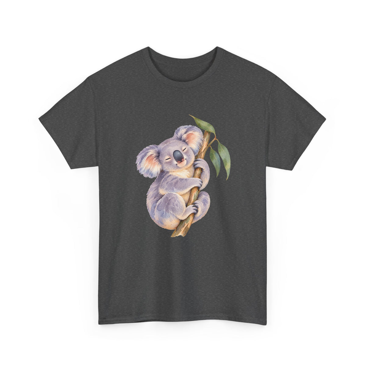 Sleeping Koala T-Shirt Watercolor Eucalyptus Branch Cute Animal Tee