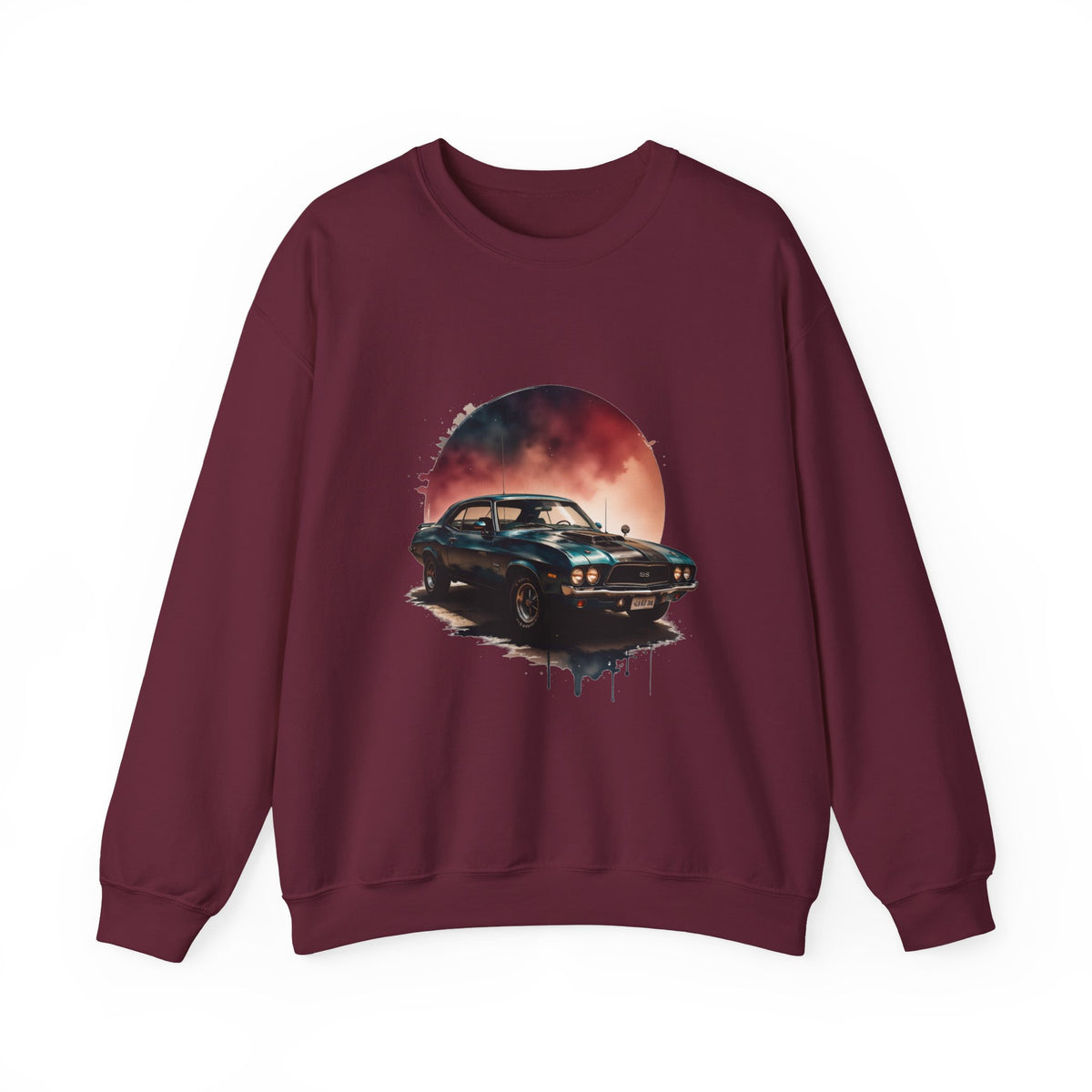 Vintage Black Muscle Car Crewneck Sweatshirt Unisex Graphic Pullover
