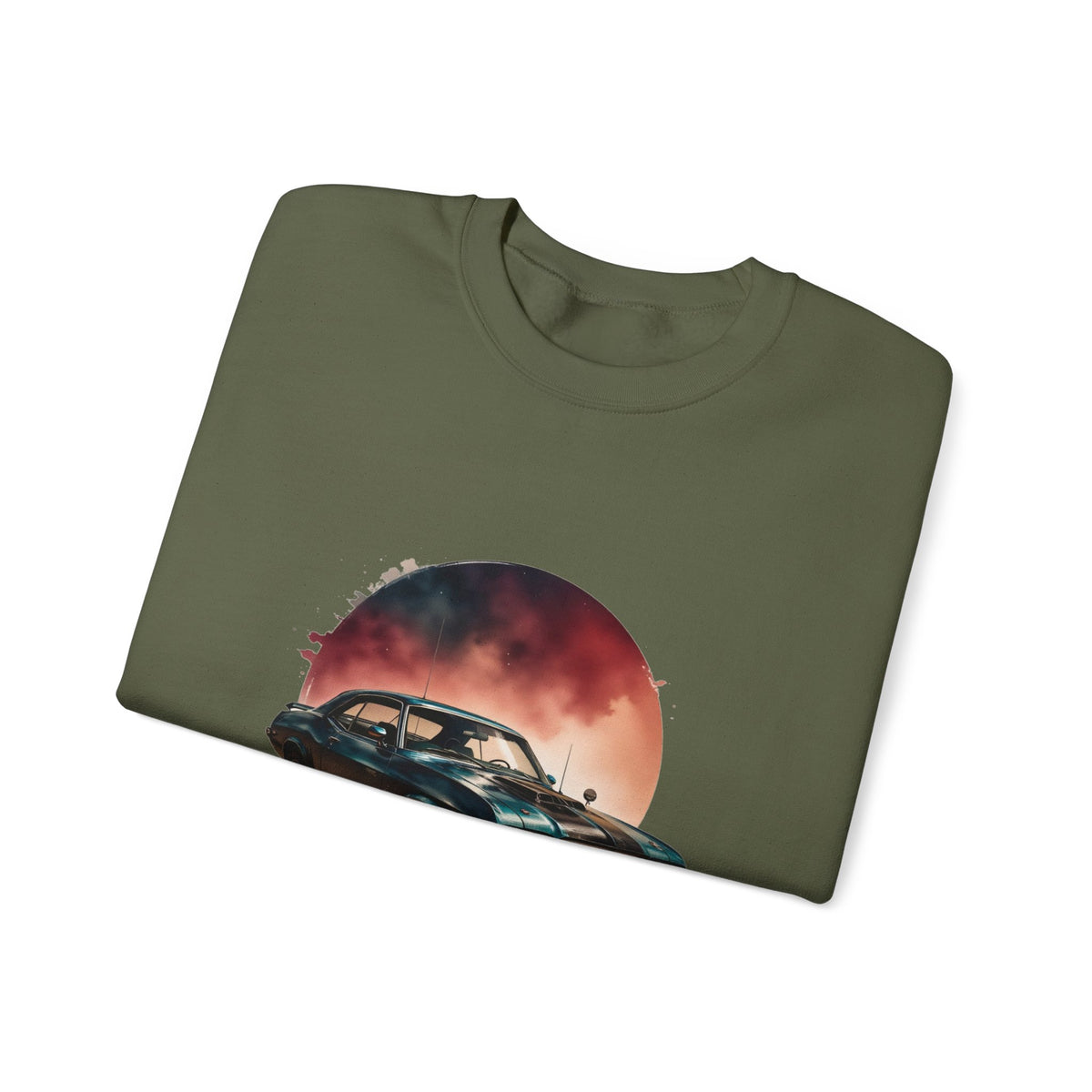 Vintage Black Muscle Car Crewneck Sweatshirt Unisex Graphic Pullover