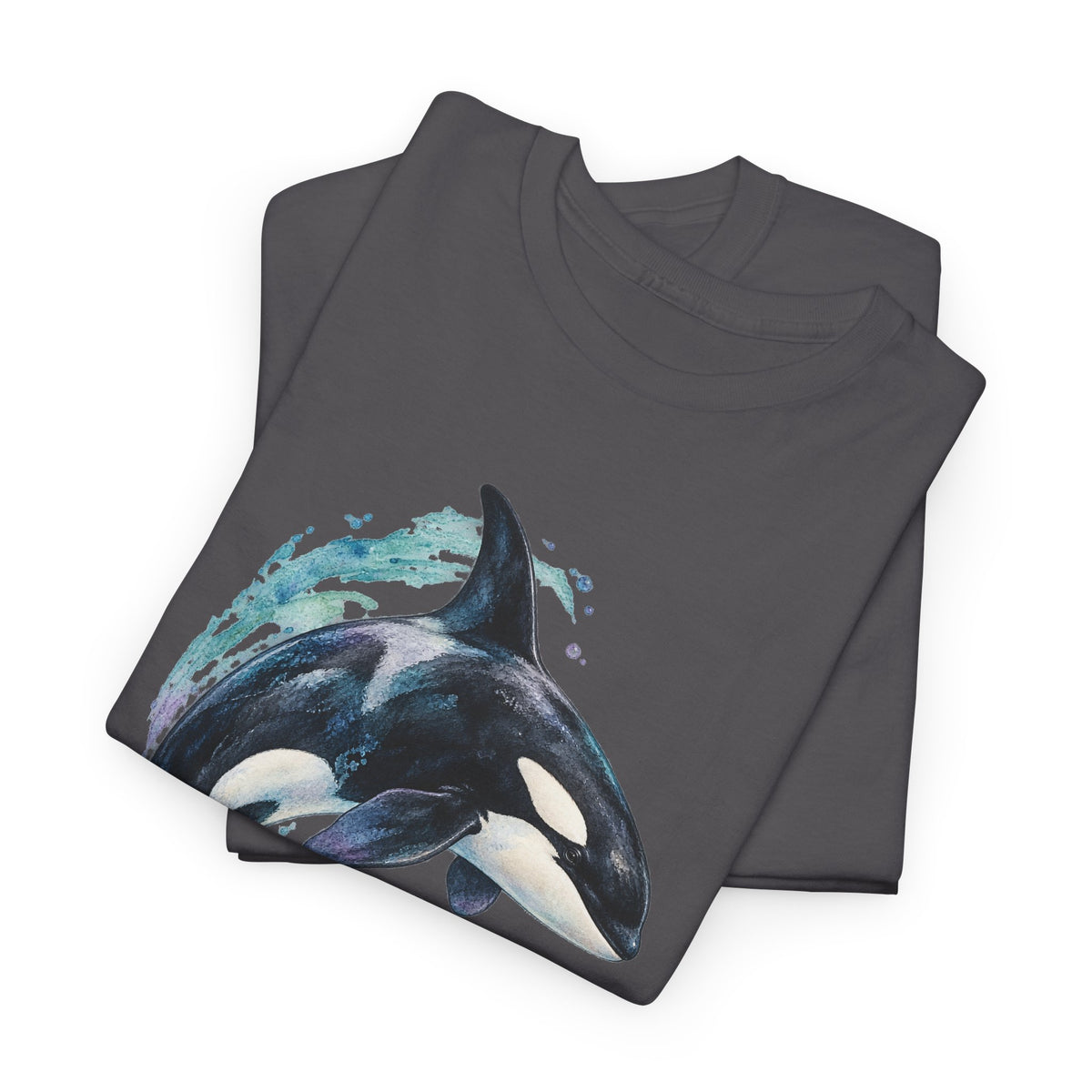 Orca Mother and Calf Tee Watercolor Killer Whale Mom and Baby Ocean Splash Shirt