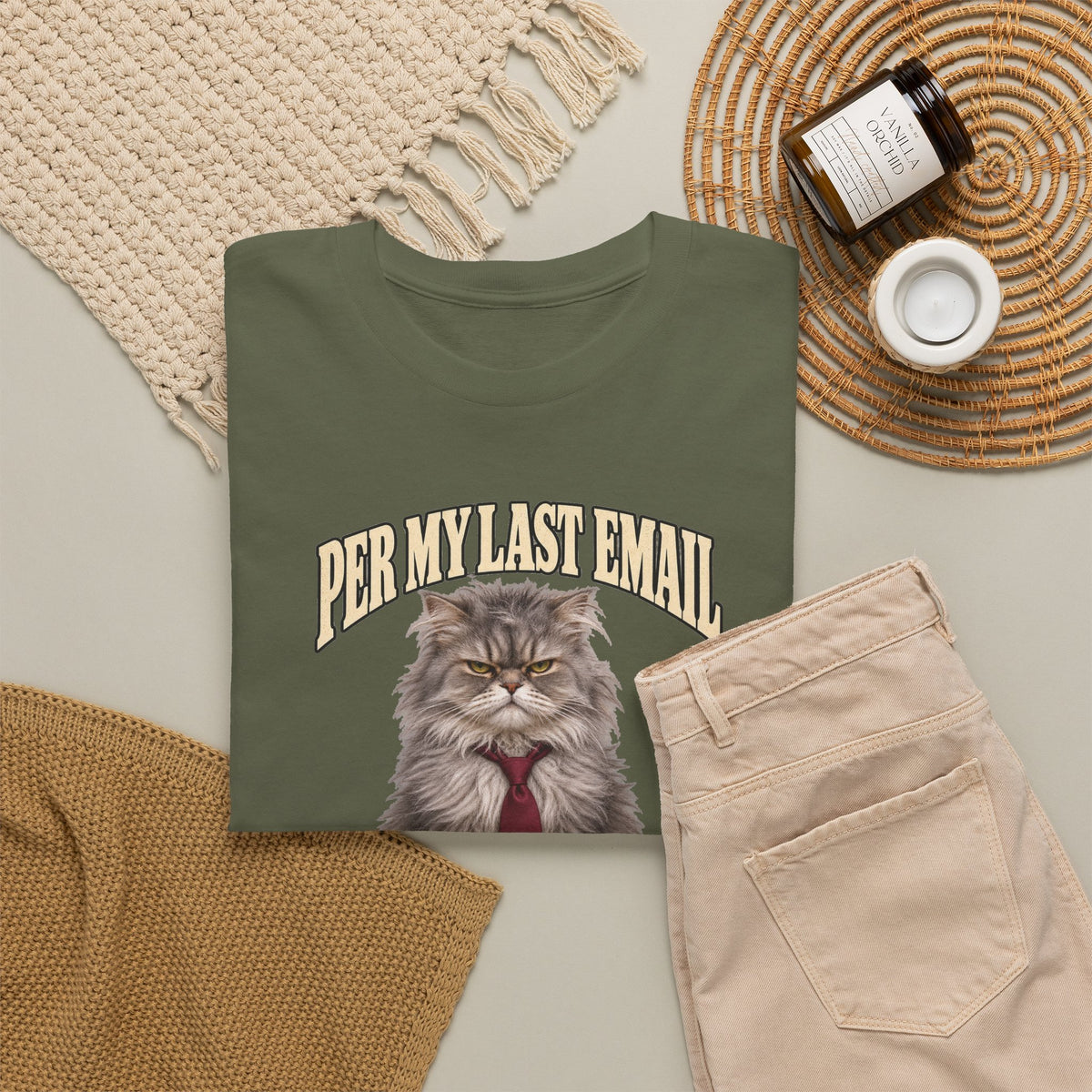 Per My Last Email Meow T-Shirt Funny Office Cat Work From Home Tee