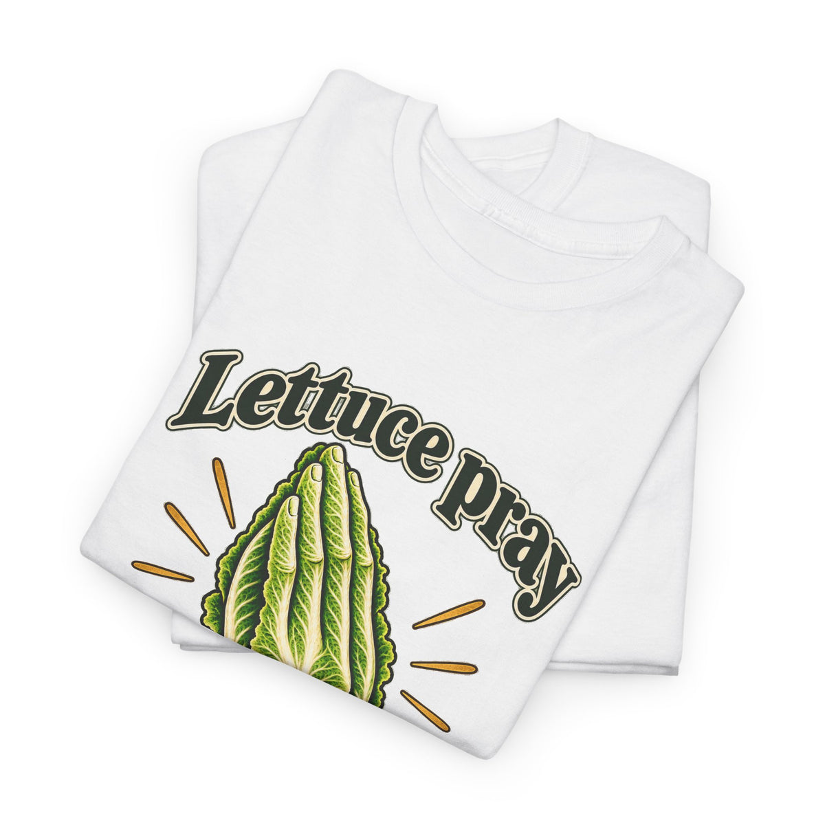 Lettuce Pray For One Another T-Shirt Funny Vegetable Pun Praying Hands Tee