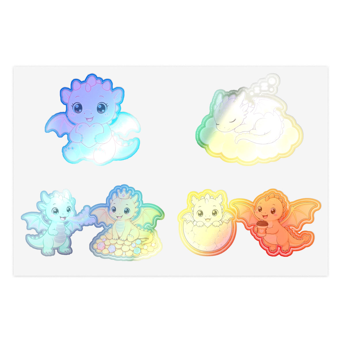 Cute Kawaii Dragon Sticker Sheet 6 Pastel Baby Dragon Stickers Laptop Planner