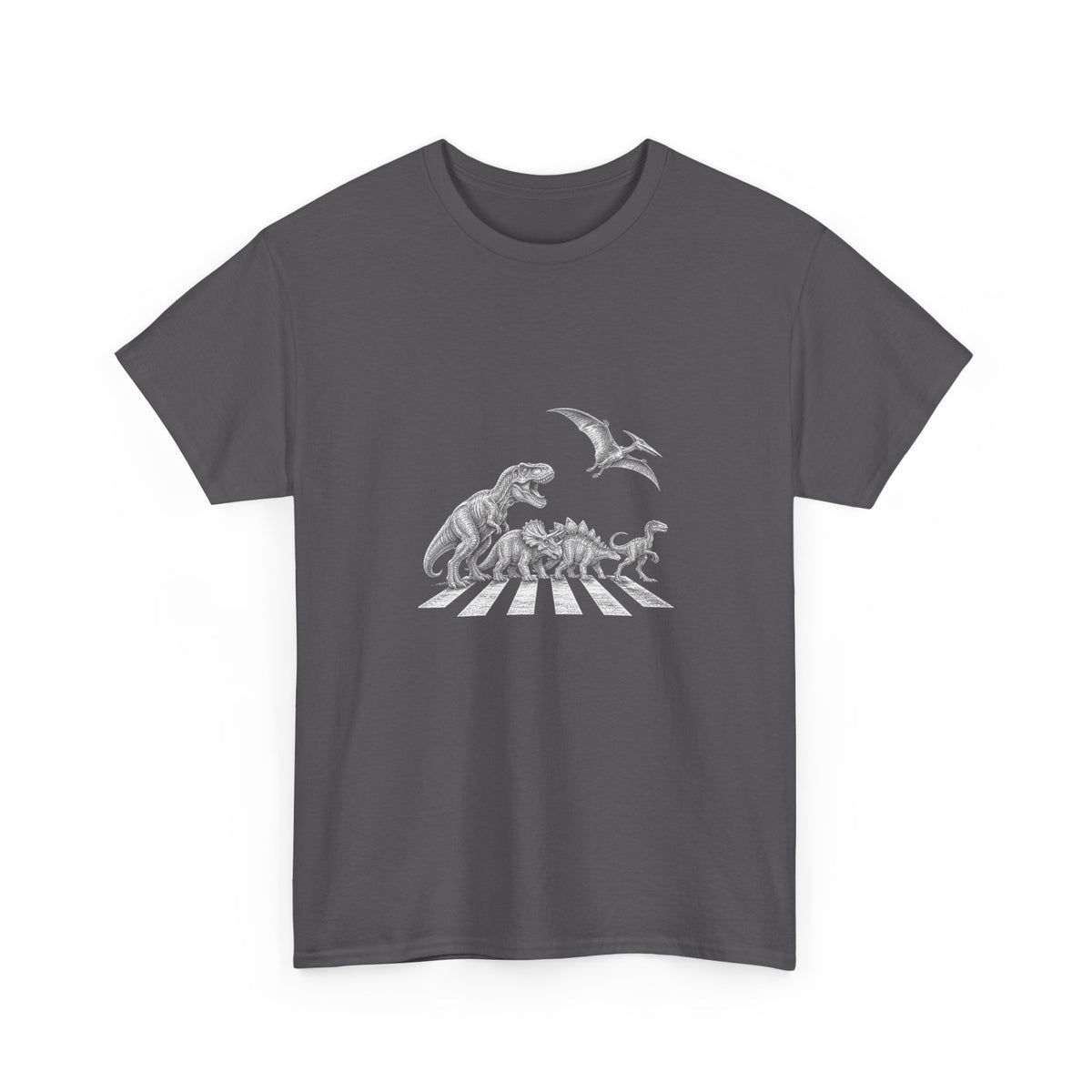 Dinosaurs Abbey Road T-Shirt Funny Dino Crossing Woodcut Parody Tee