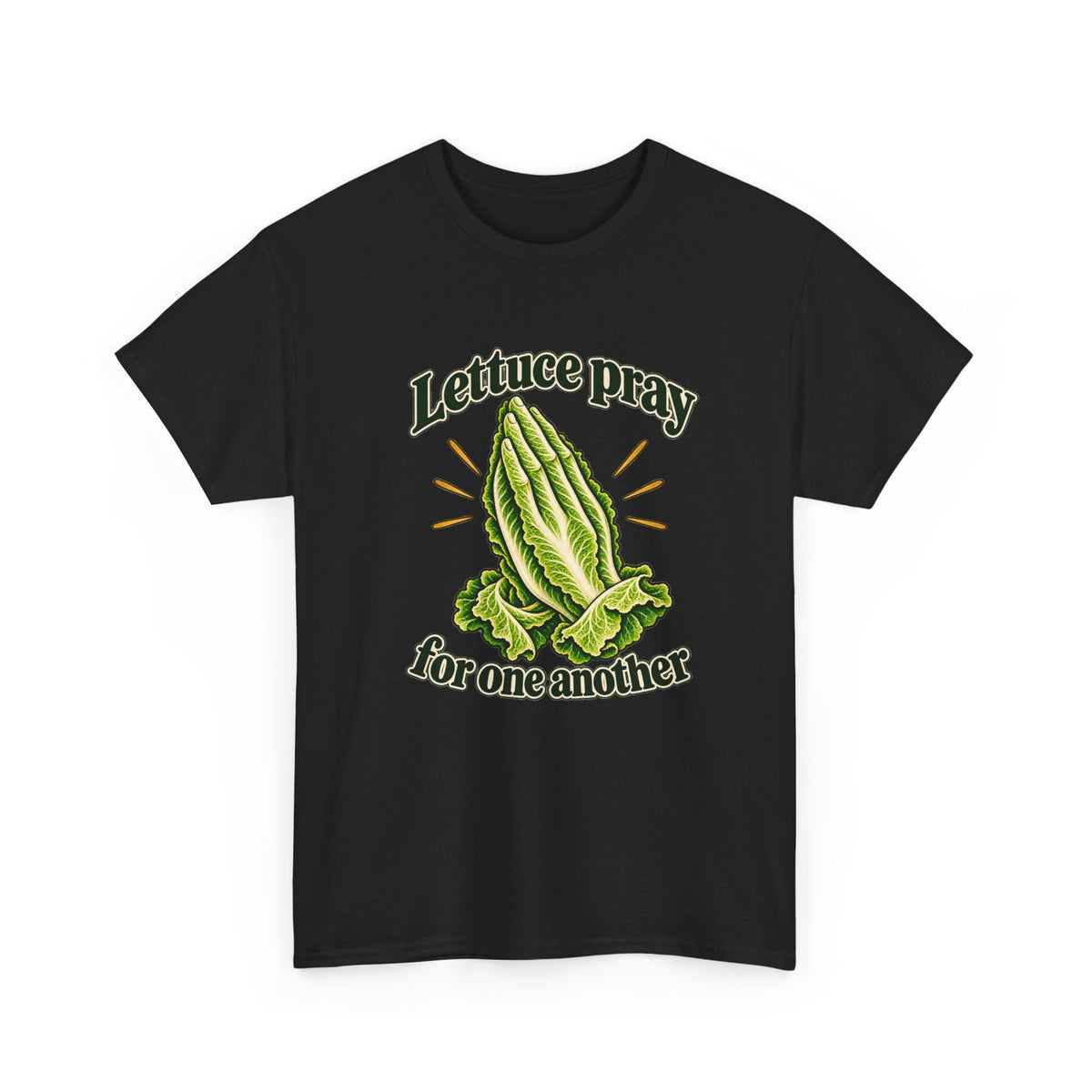 Lettuce Pray For One Another T-Shirt Funny Vegetable Pun Praying Hands Tee