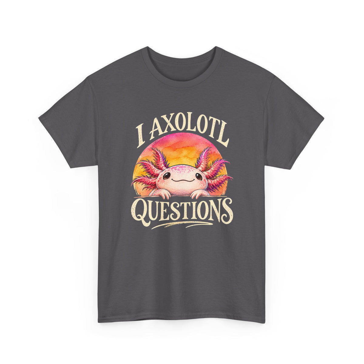 I Axolotl Questions T-Shirt Funny Axolotl Pun Peeking Amphibian Tee
