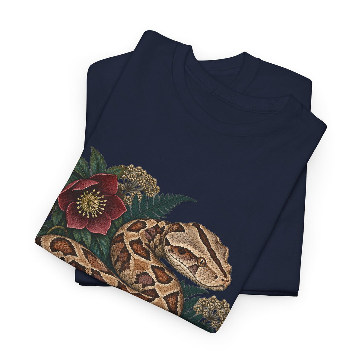 Gaboon Viper Hellebore T-Shirt Botanical Snake Fern Tee