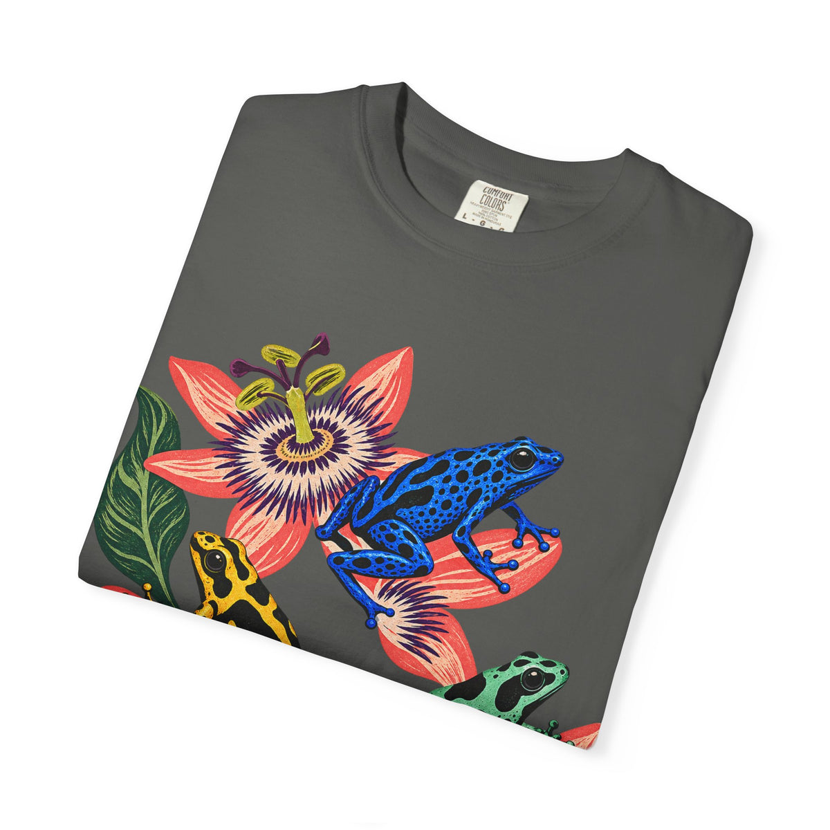 Poison Dart Frogs Passion Flowers Tee Colorful Dart Frog Tropical Flower Wildlife Shirt