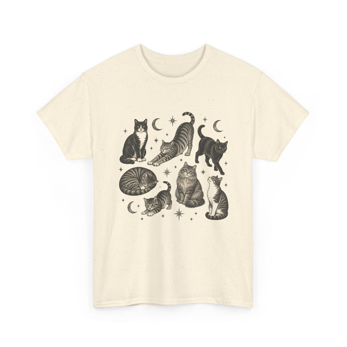 Vintage Cats and Moons T-Shirt Cute Cat Lover Celestial