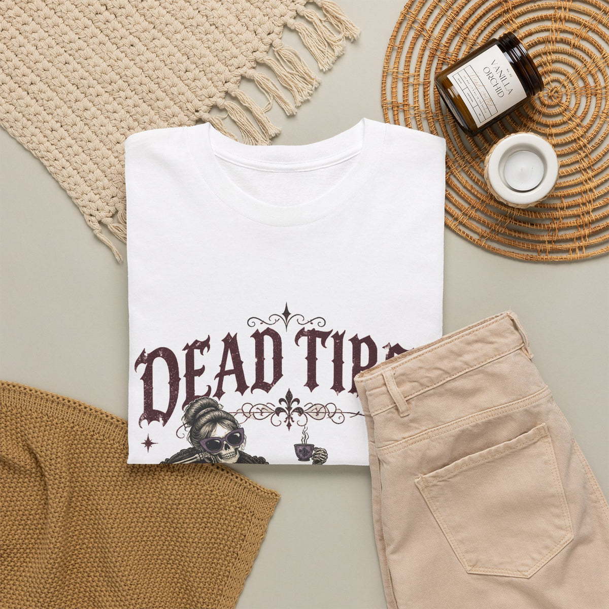 Dead Tired Skeleton T-Shirt Funny Gothic Fainting Couch