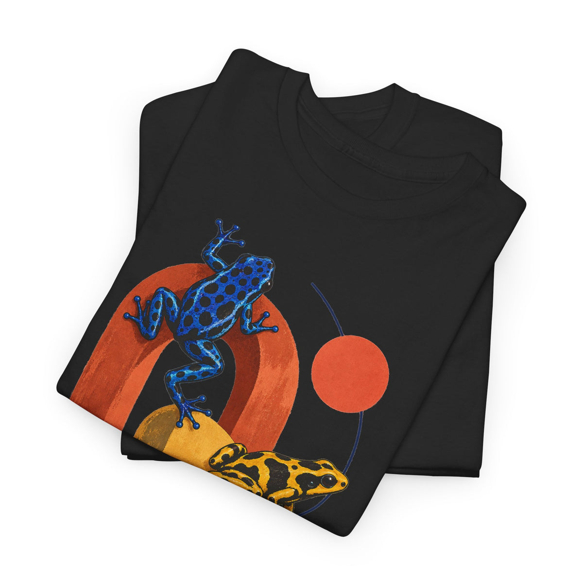Poison Dart Frogs Colorful Arches Red Sun Tee Midcentury Geometric Frog Wildlife Shirt