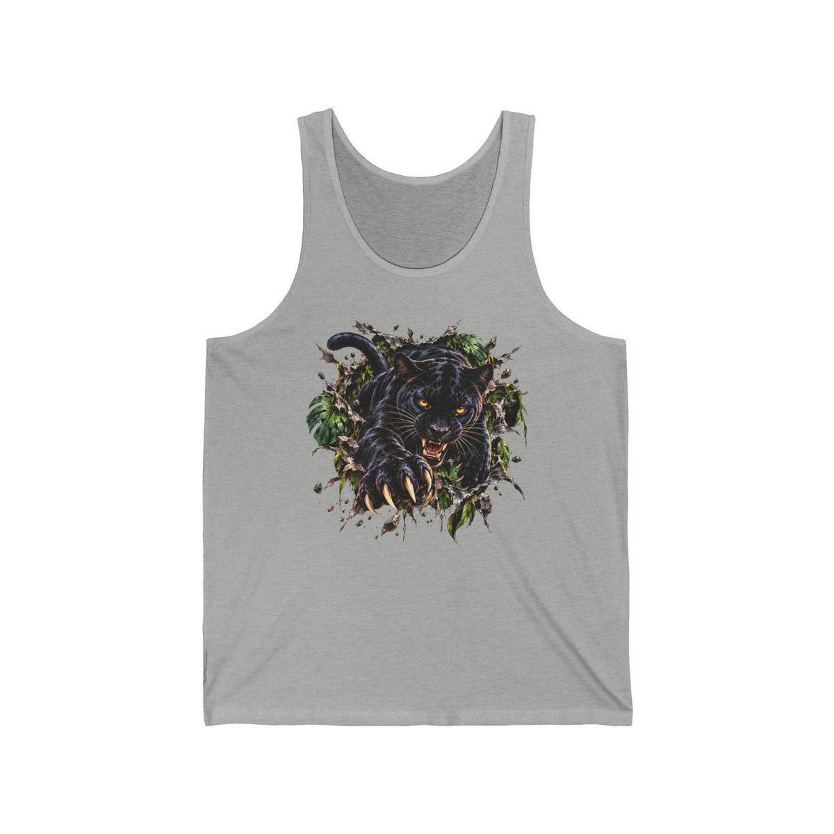 Jungle Black Panther Tank Top Snarling Big Cat Tropical Leaves Wildlife Tank