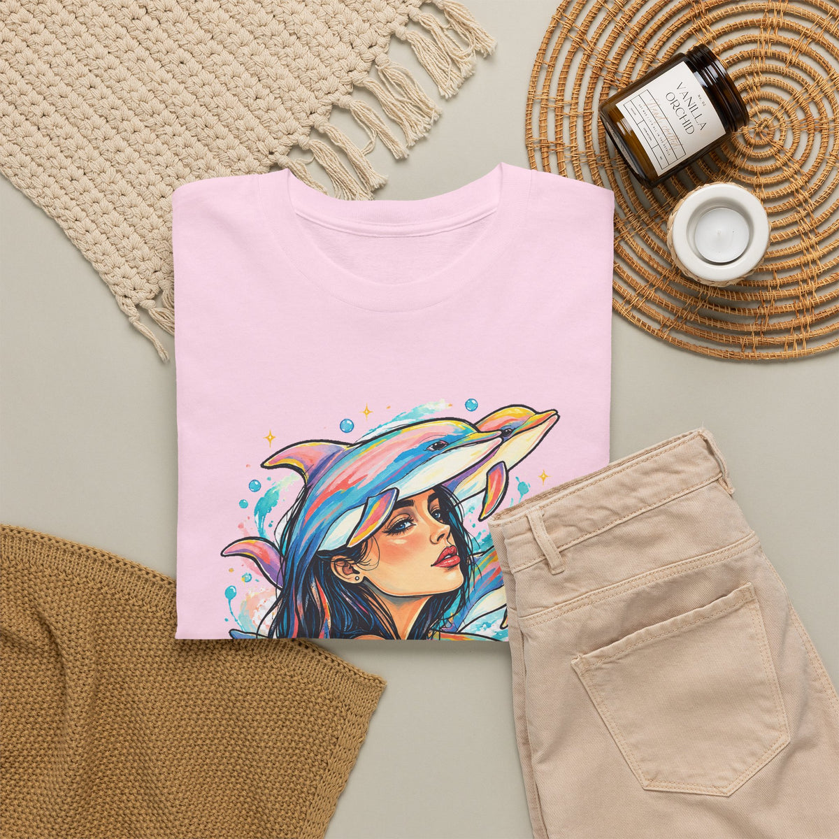 Pastel Dolphin Dream Girl T-Shirt Ocean Dolphins Watercolor Pop Art
