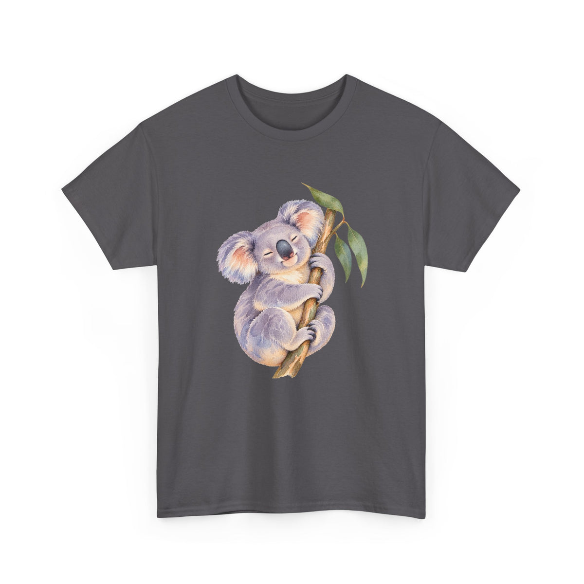 Sleeping Koala T-Shirt Watercolor Eucalyptus Branch Cute Animal Tee