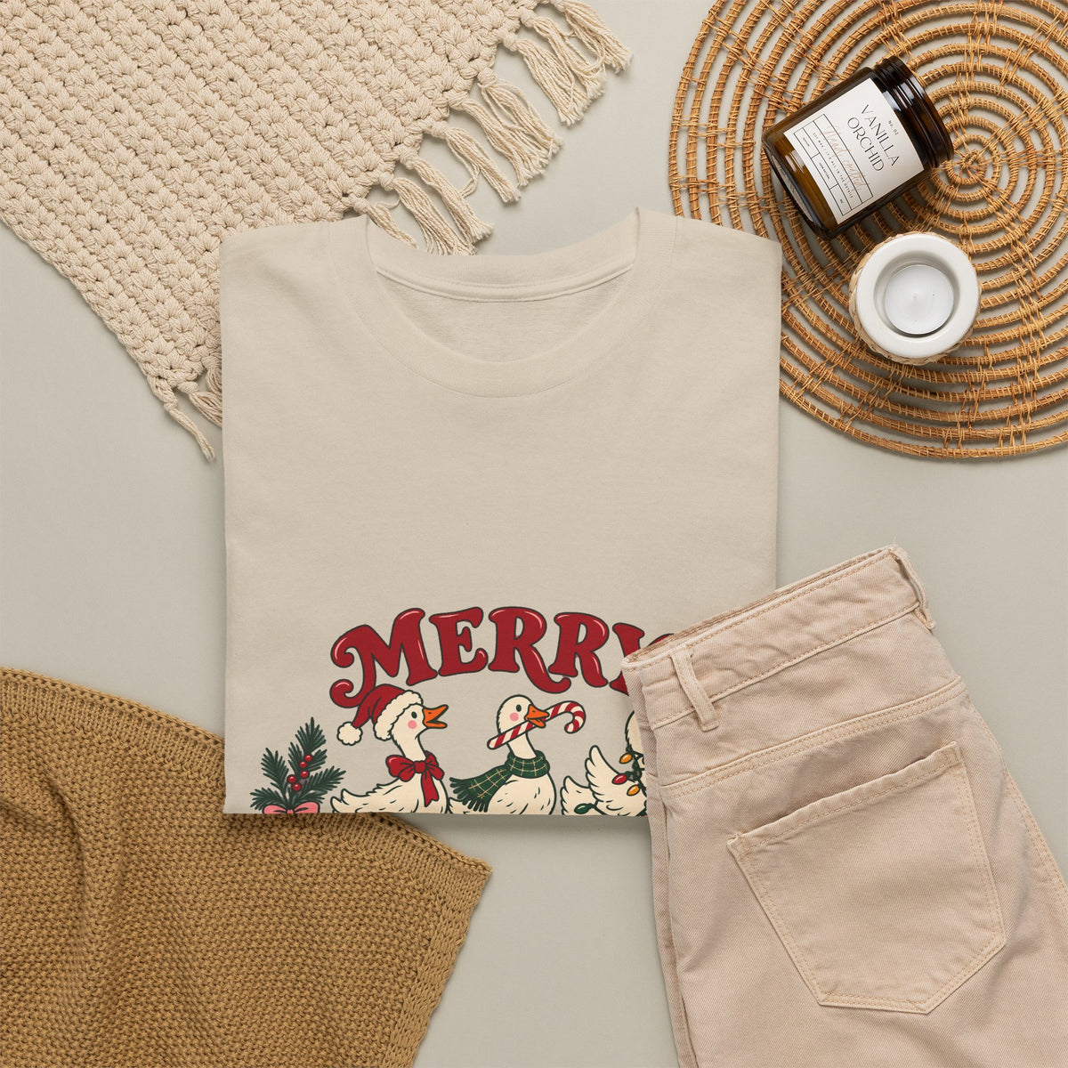 Merry Little Chaos Christmas Geese T-Shirt Funny Holiday Goose Tee