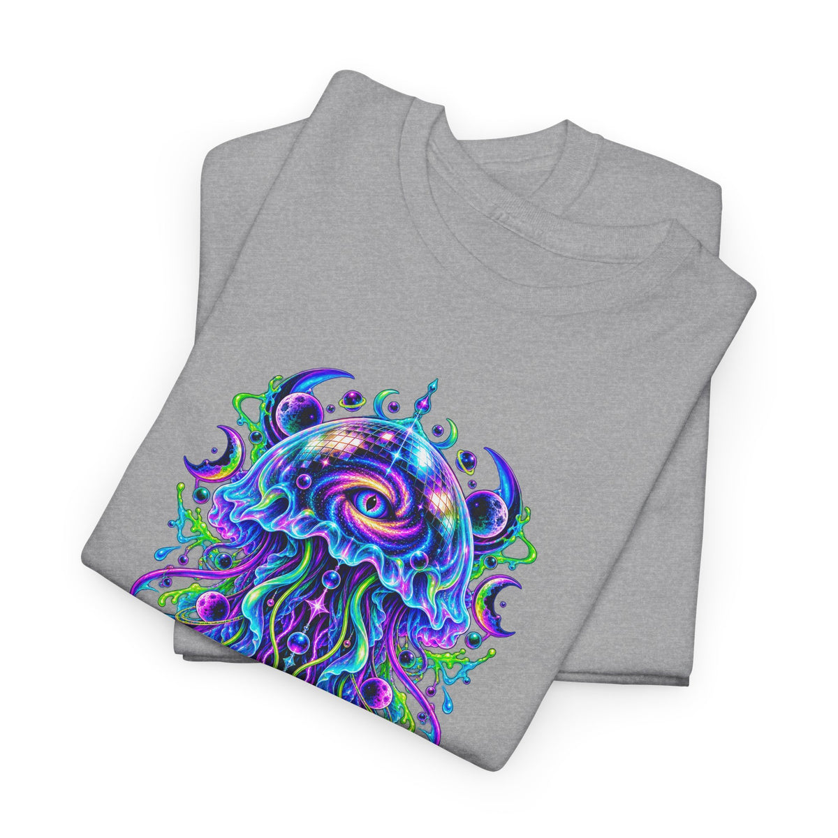 Cosmic Jellyfish T-Shirt Neon Space Psychedelic Disco Eye Tee