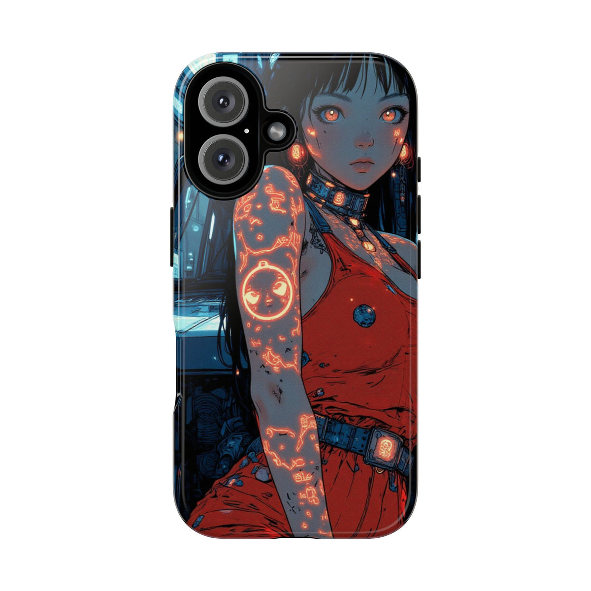 Tattooed Girl Neon Car Tough Phone Case iPhone Samsung Pixel