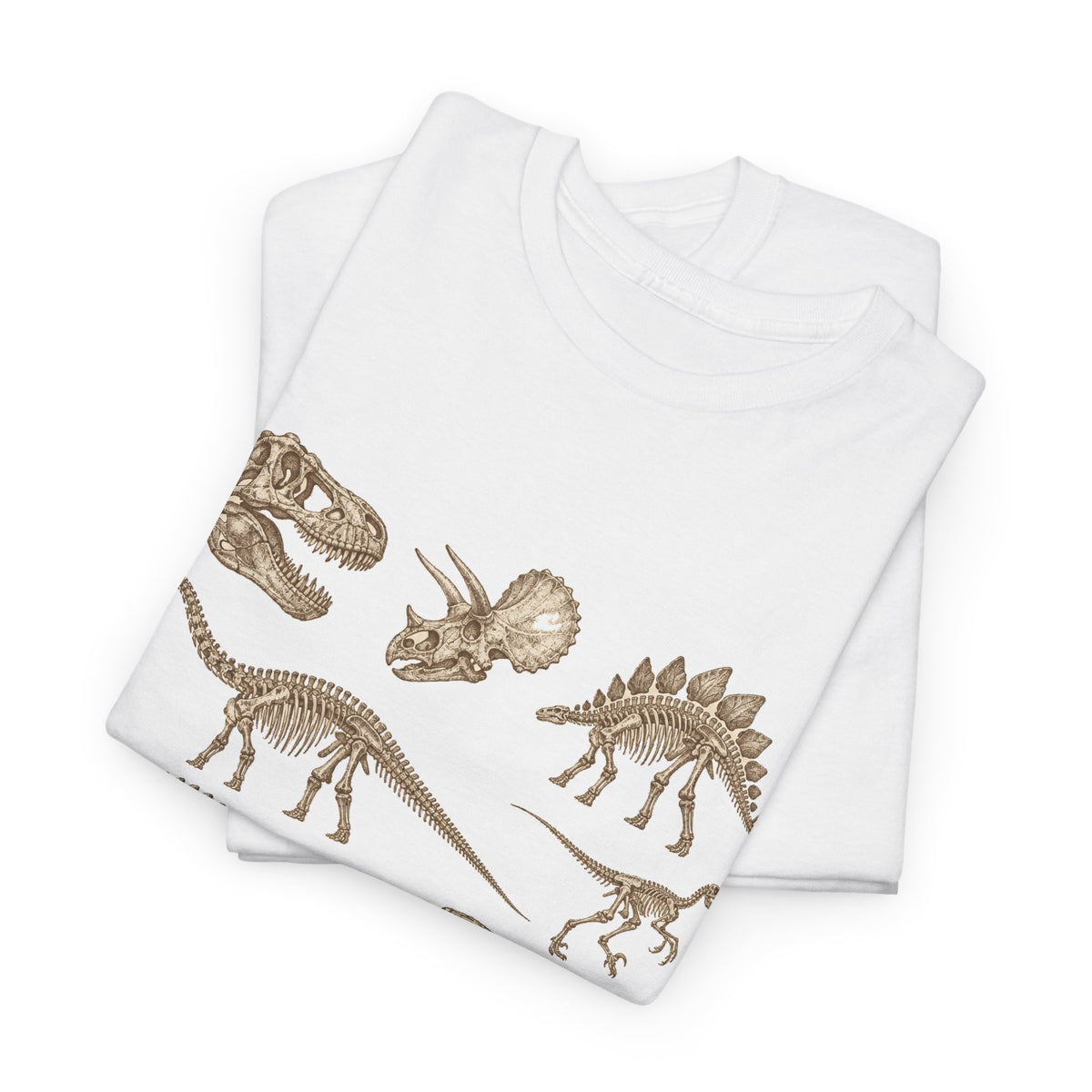 Dinosaur Skeleton Fossils T-Shirt Vintage Paleontology Chart