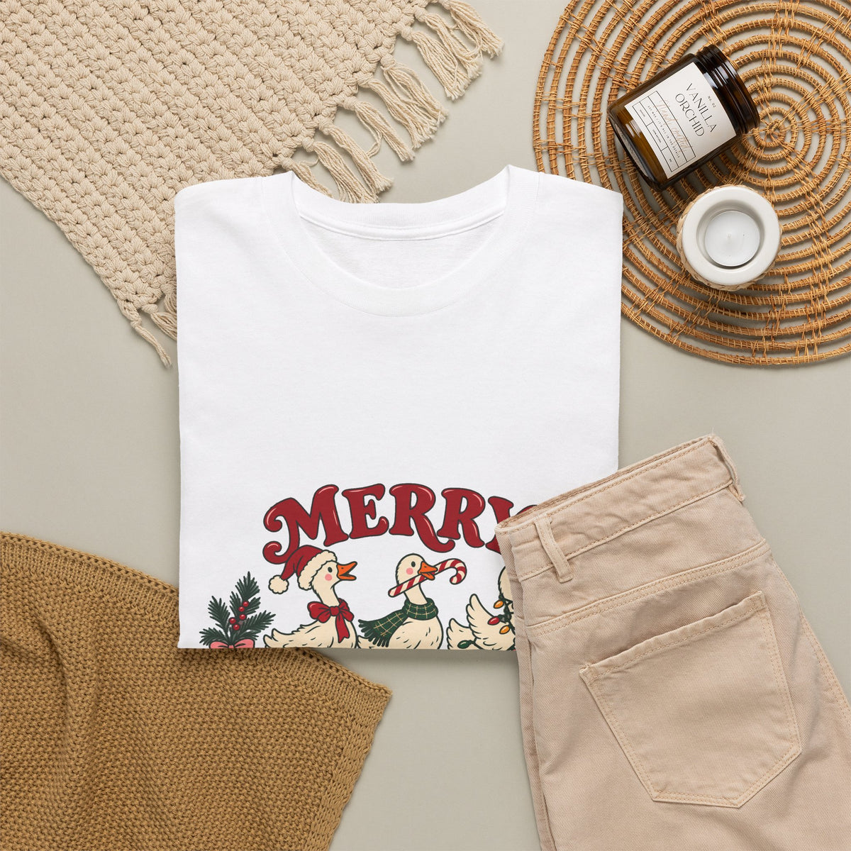 Merry Little Chaos Christmas Geese T-Shirt Funny Holiday Goose Tee
