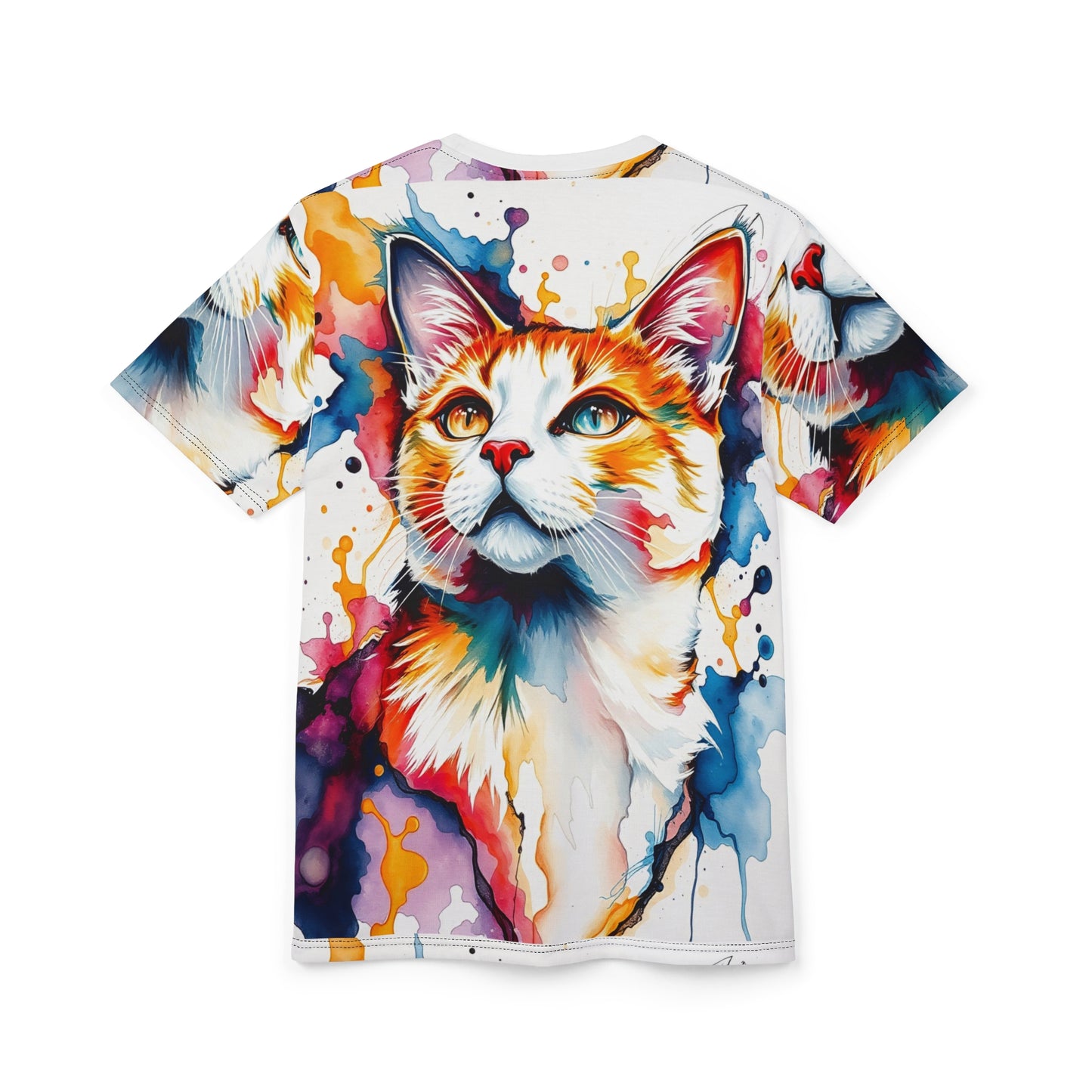 Cat Tee - Artsy Cat Unisex Cut & Sew Tee