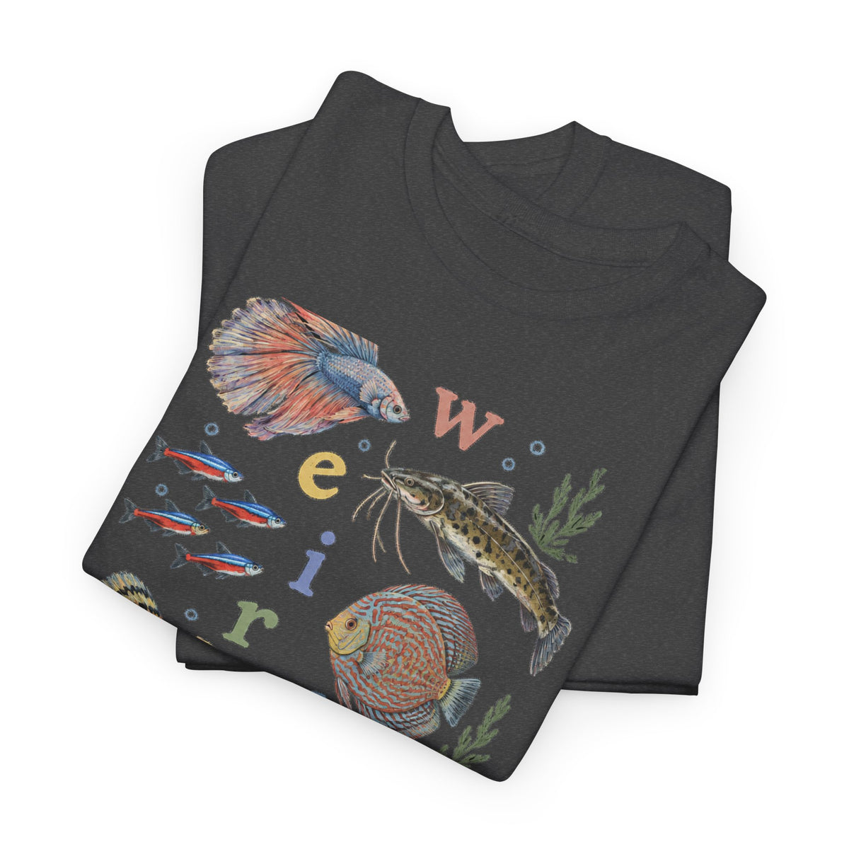 Weird Fishes T-Shirt Aquarium Fish Collage Betta Discus Neon Tetra Tee
