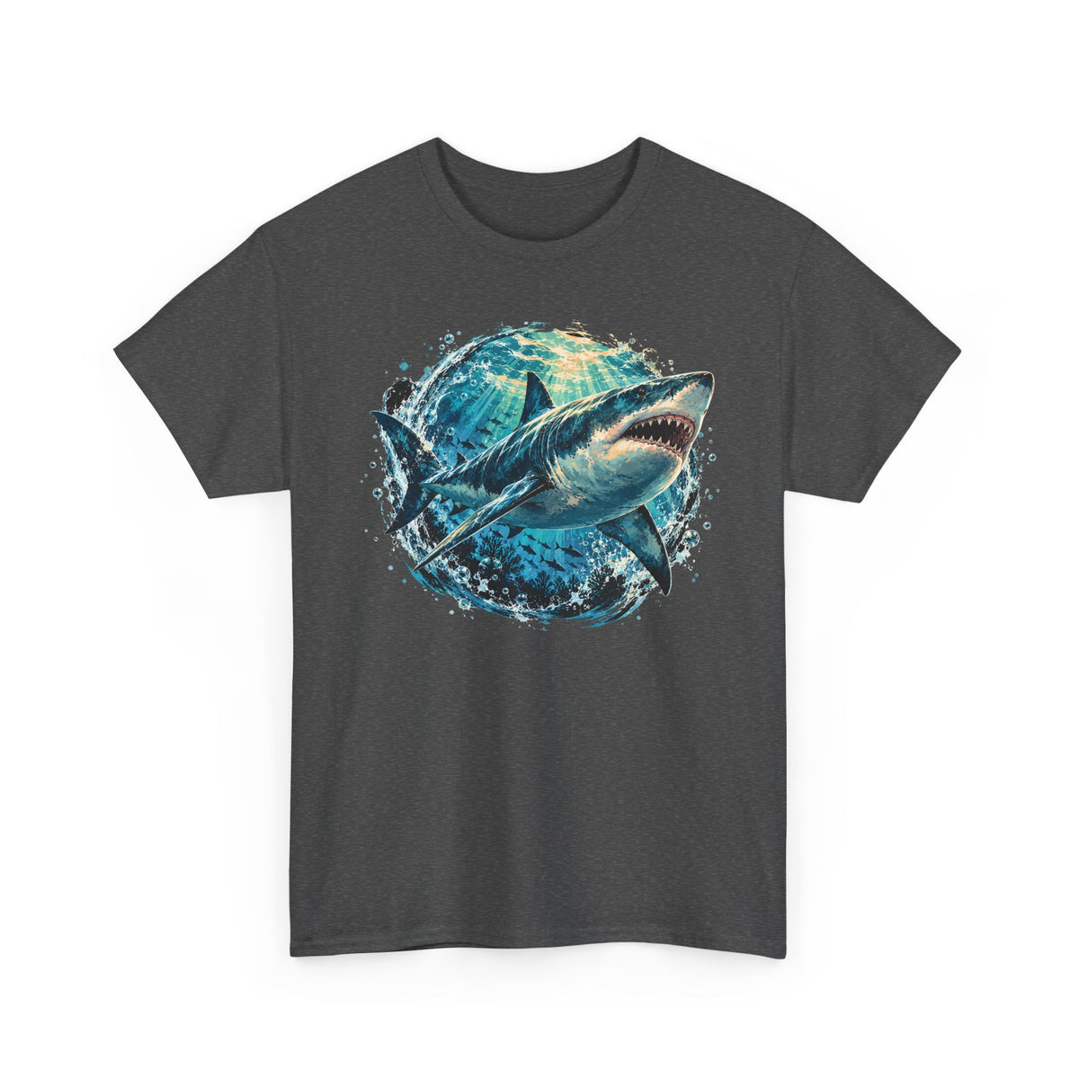 Great White Shark T-Shirt Ocean Burst Shark Jaws Sea Life Graphic Tee