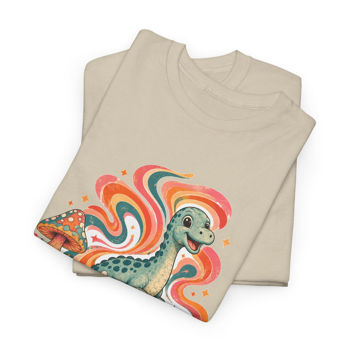 Groovy Brontosaurus T-Shirt Retro 70s Dinosaur Mushroom Daisy Tee