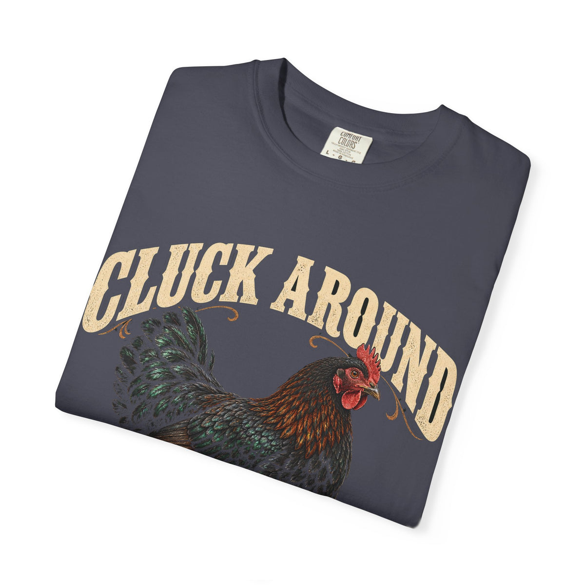 Cluck Around and Find Out Black Hen Tee Funny Chicken FAFO Pun Shirt