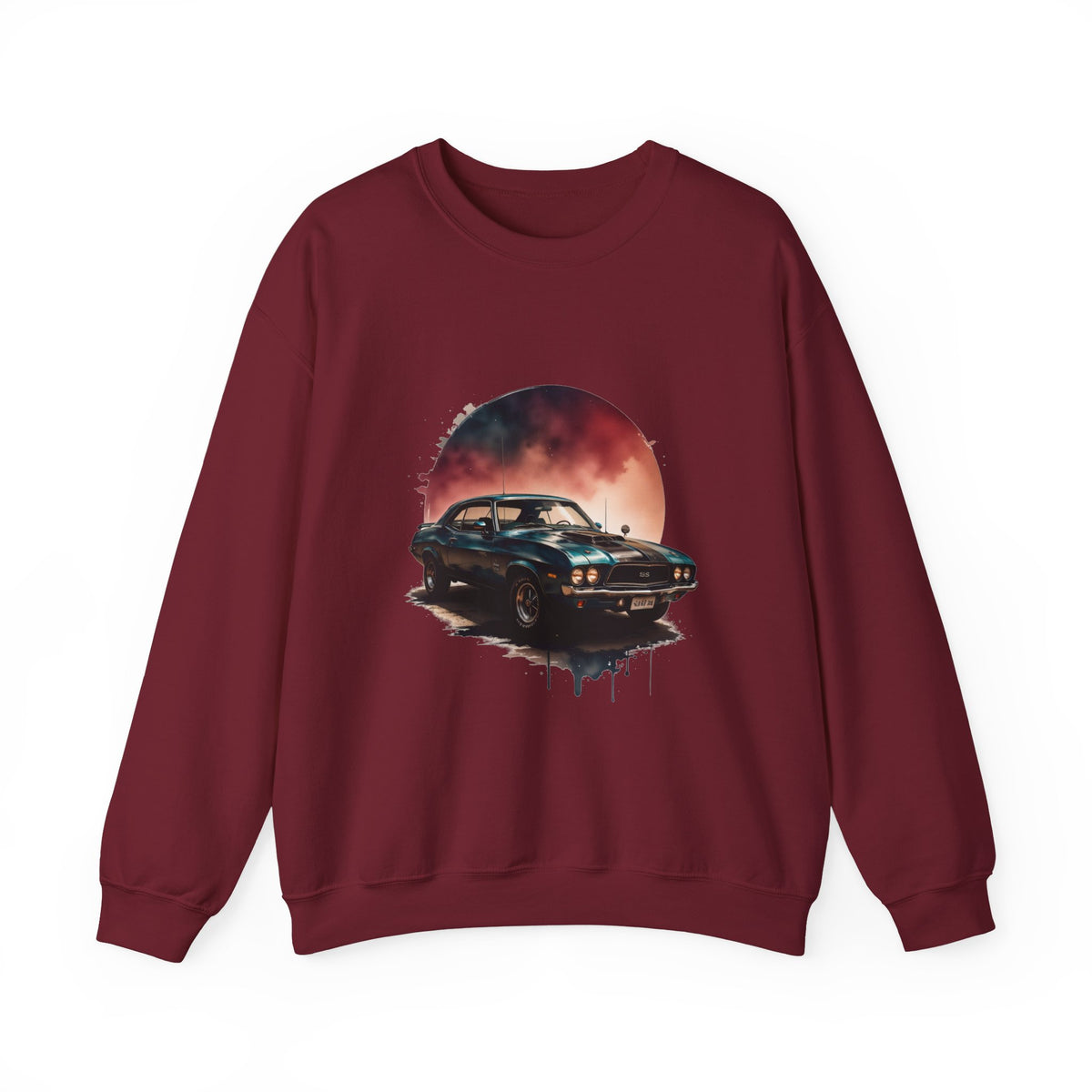 Vintage Black Muscle Car Crewneck Sweatshirt Unisex Graphic Pullover