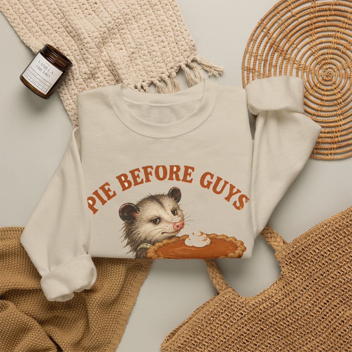 Pie Before Guys Opossum Sweatshirt Funny Thanksgiving Possum