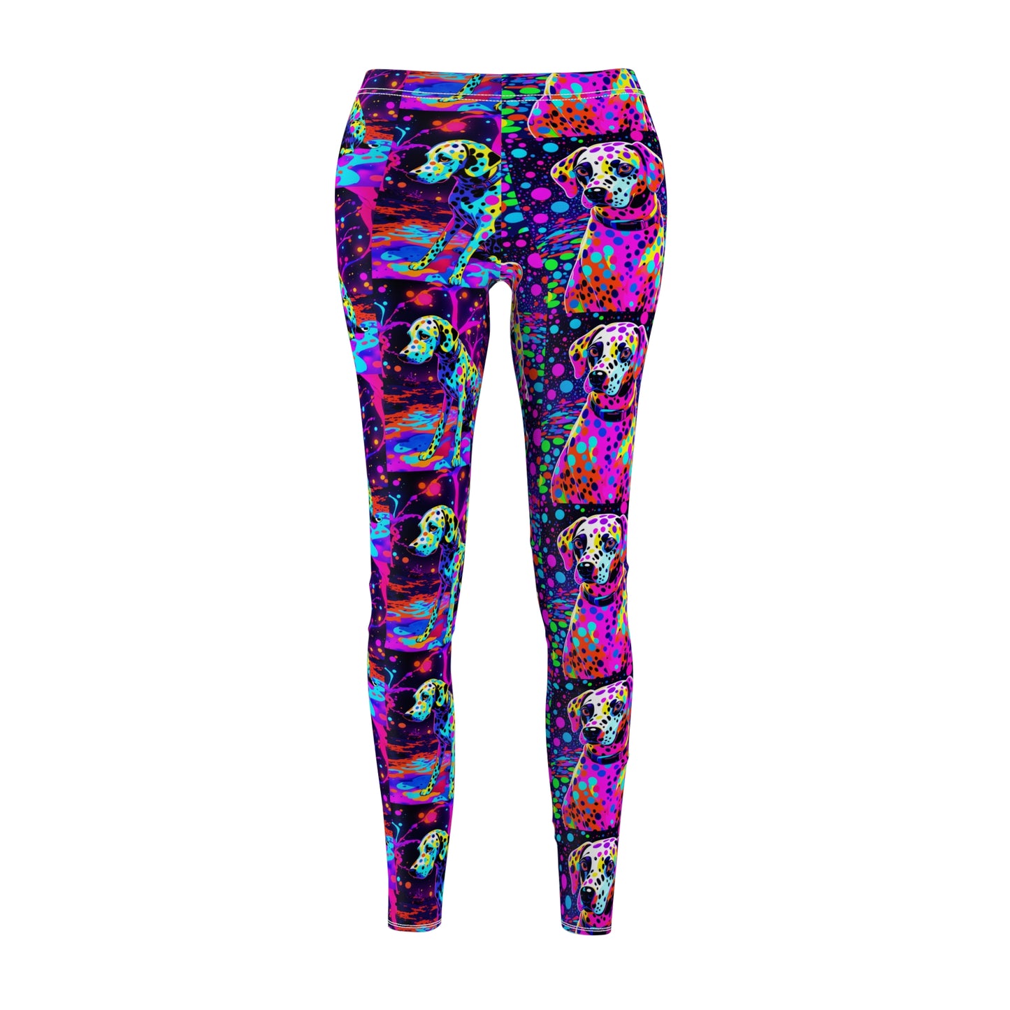 Leggings Neon Colorful Dalmatian Print