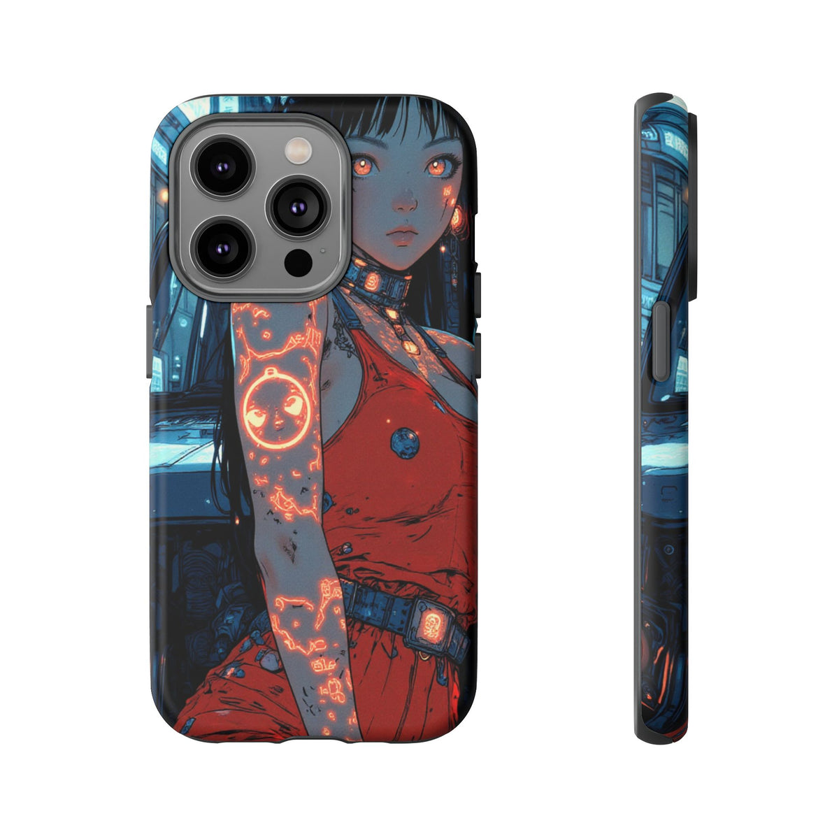 Tattooed Girl Neon Car Tough Phone Case iPhone Samsung Pixel