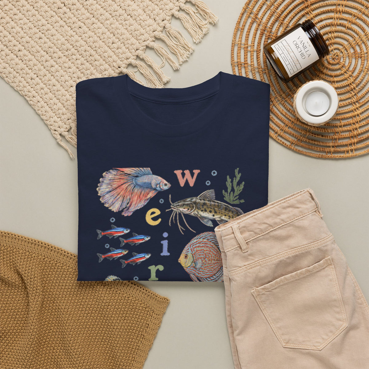 Weird Fishes T-Shirt Aquarium Fish Collage Betta Discus Neon Tetra Tee
