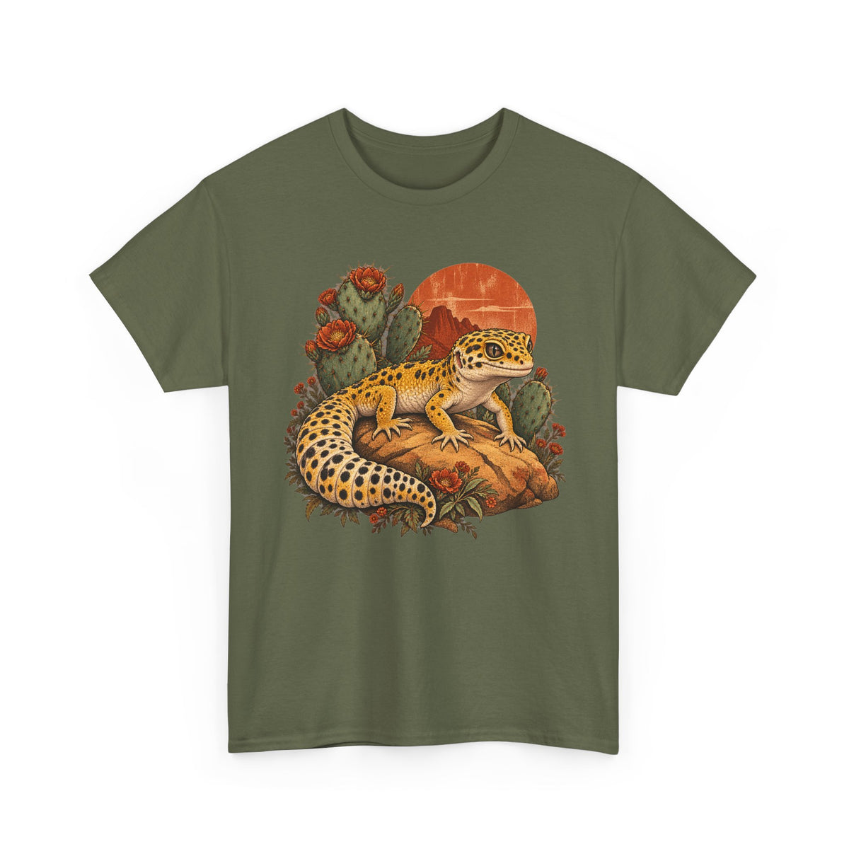 Leopard Gecko Desert T-Shirt Cactus Spotty Reptile Sun Tee