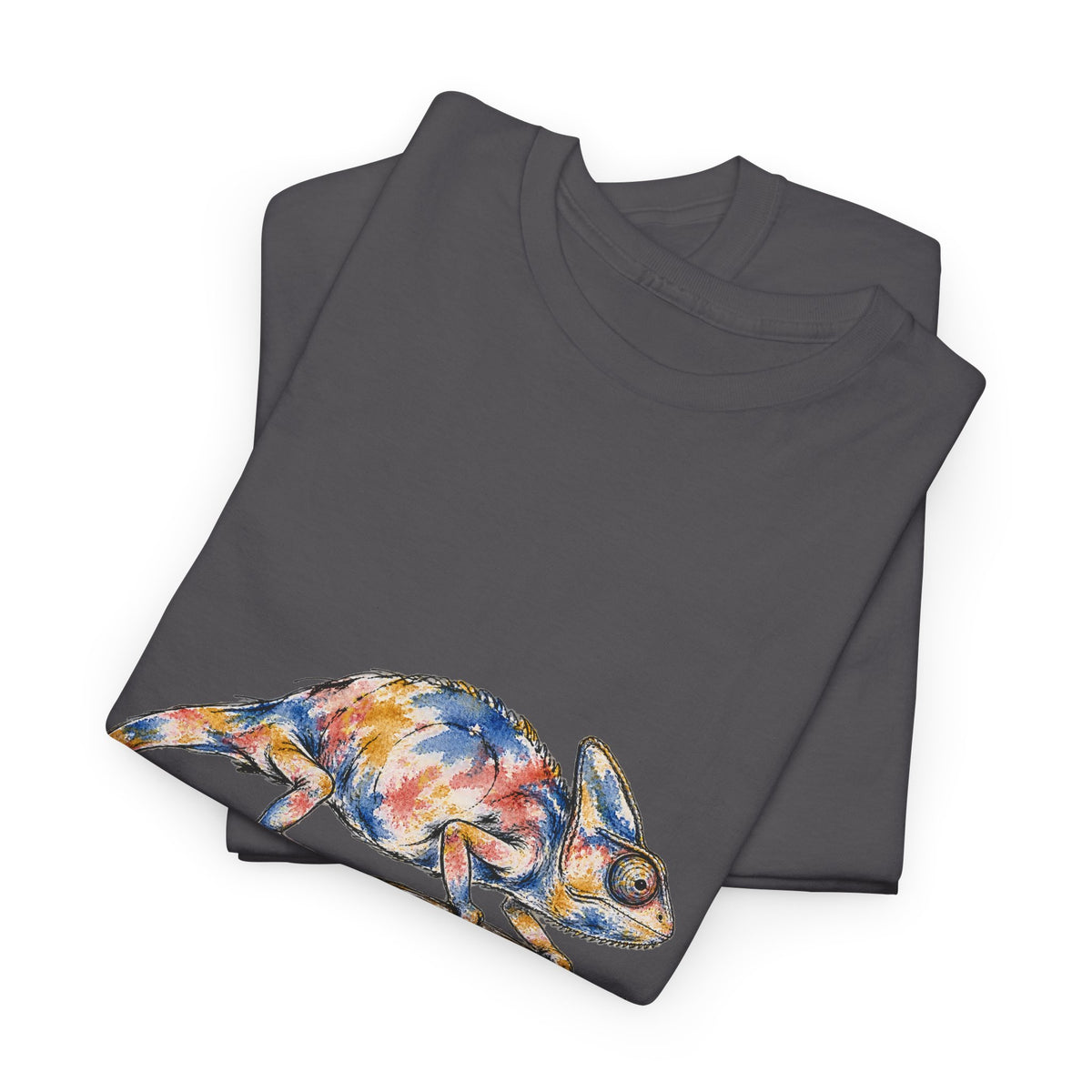 Watercolor Chameleon T-Shirt Ink Art Lizard on Branch Reptile Tee