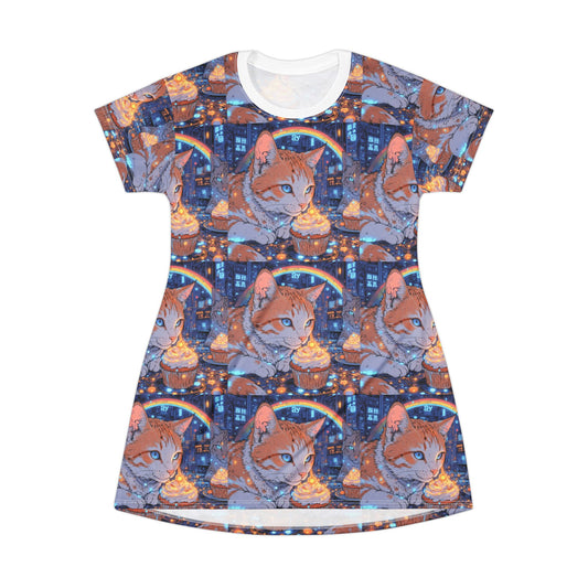 Cat Cupcakes T-Shirt Dress