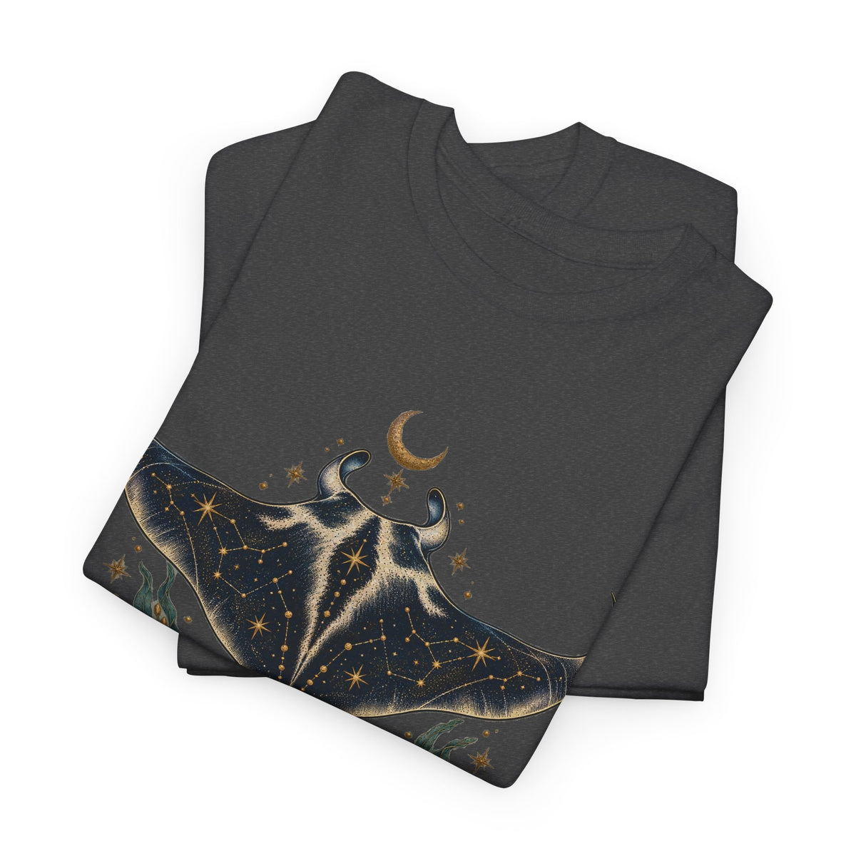 Celestial Manta Ray Moon T-Shirt Constellation Ocean Stars Tee