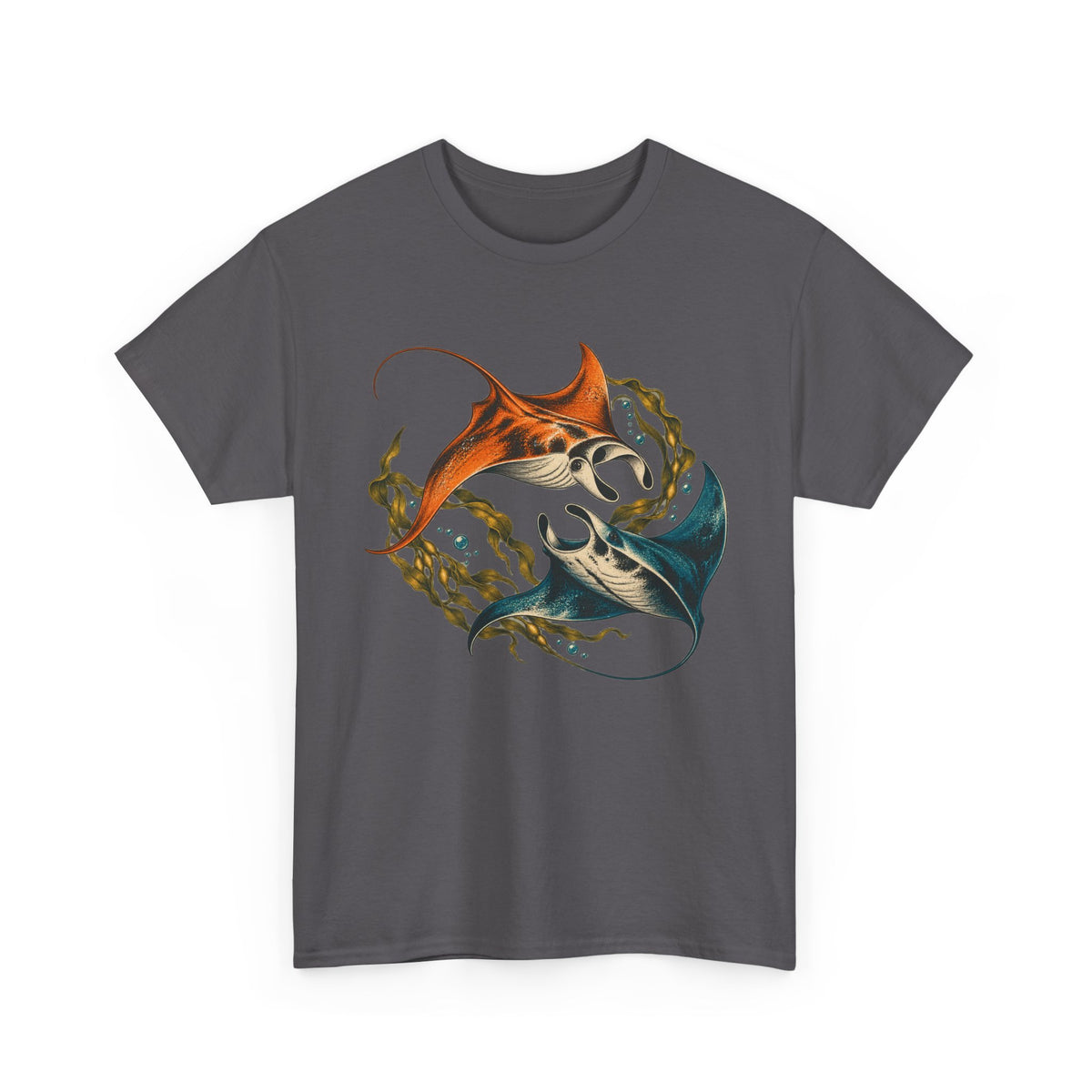 Twin Manta Rays Kelp T-Shirt Ocean Circle Swim Tee