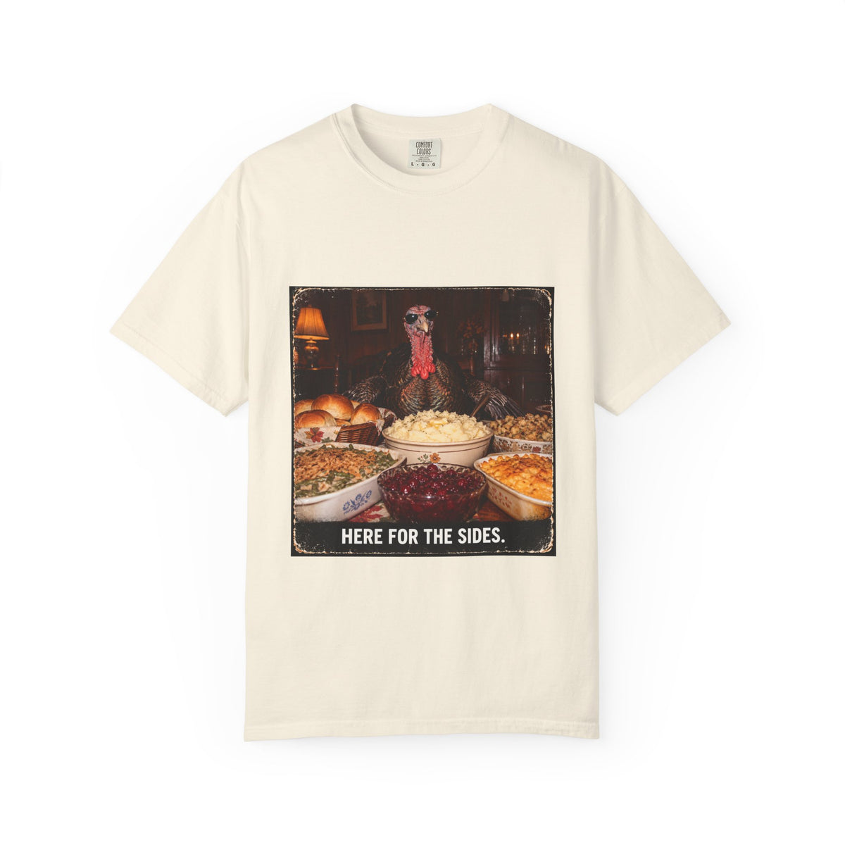 Here for the Sides Funny Thanksgiving Turkey Tee Cool Turkey Sunglasses Side Dishes Meme Shirt