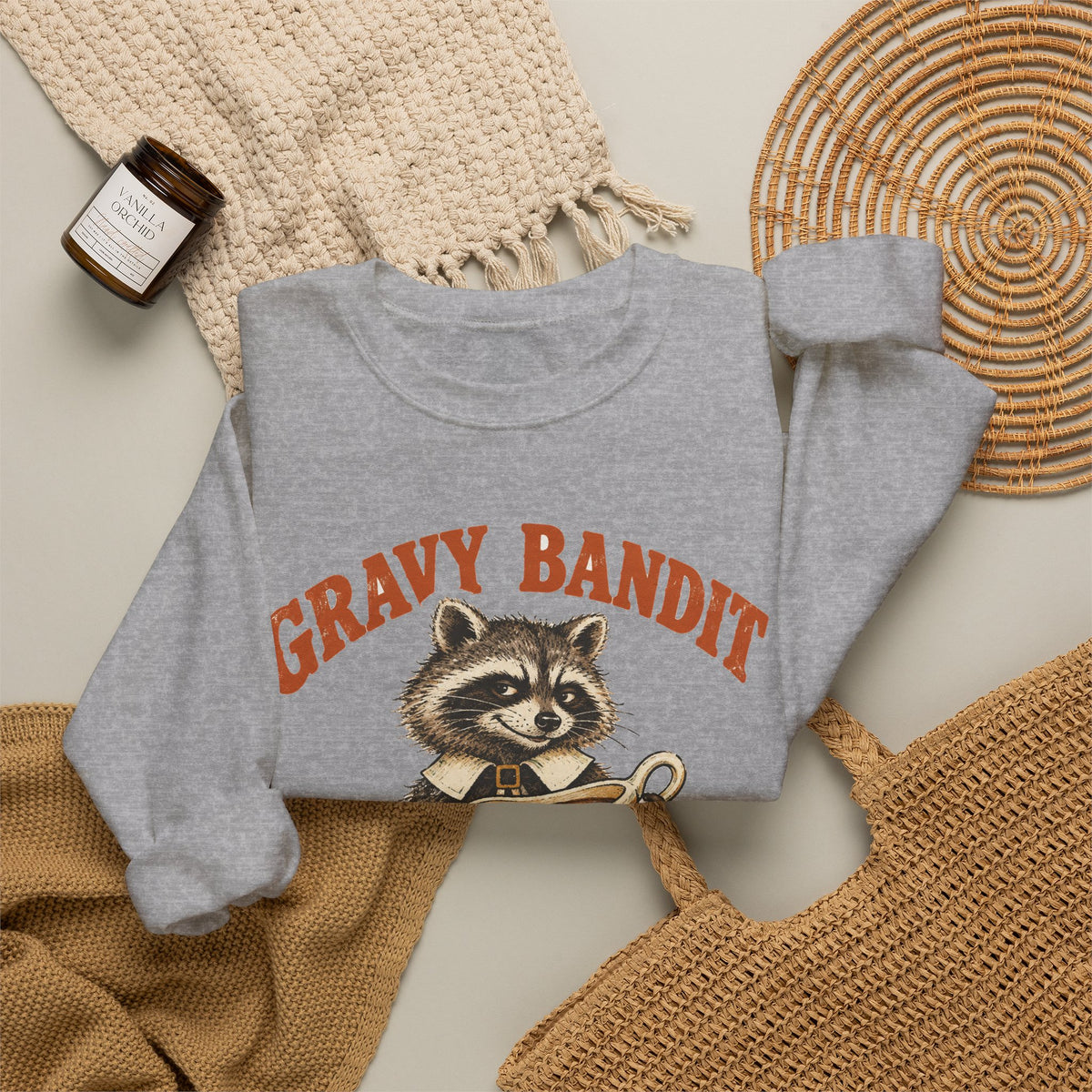Gravy Bandit Raccoon Sweatshirt Funny Thanksgiving Trash Panda