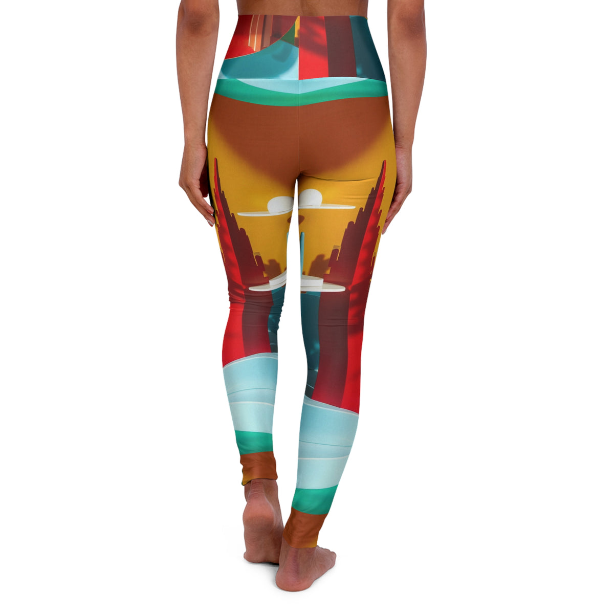 Surreal Retro Sculpture Pool Leggings High Waisted Yoga Pants