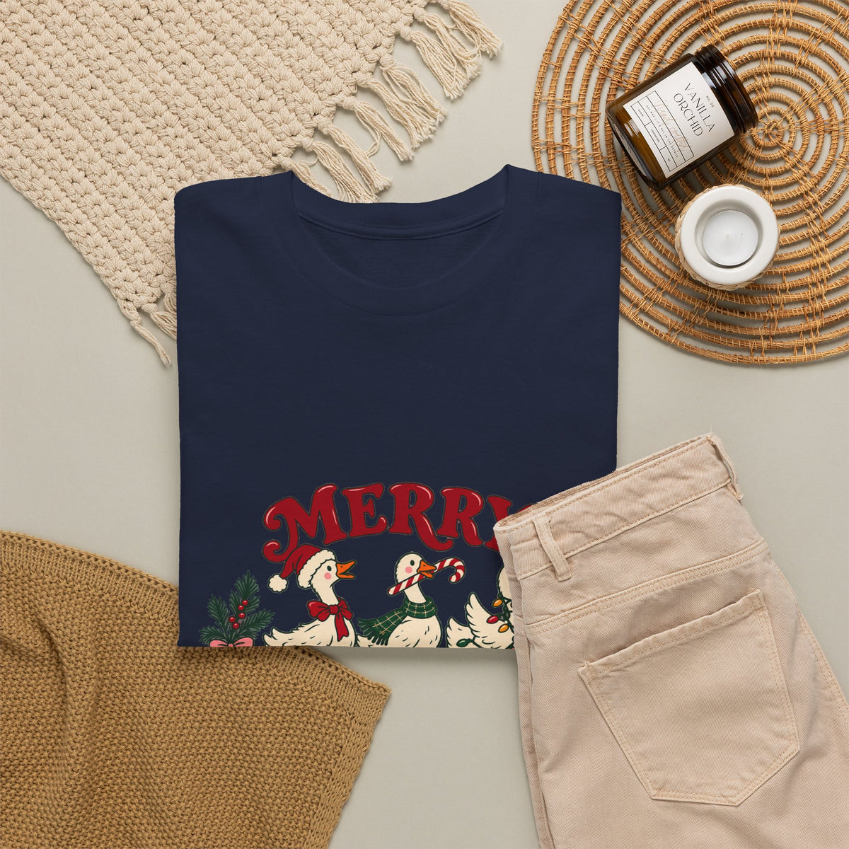 Merry Little Chaos Christmas Geese T-Shirt Funny Holiday Goose Tee