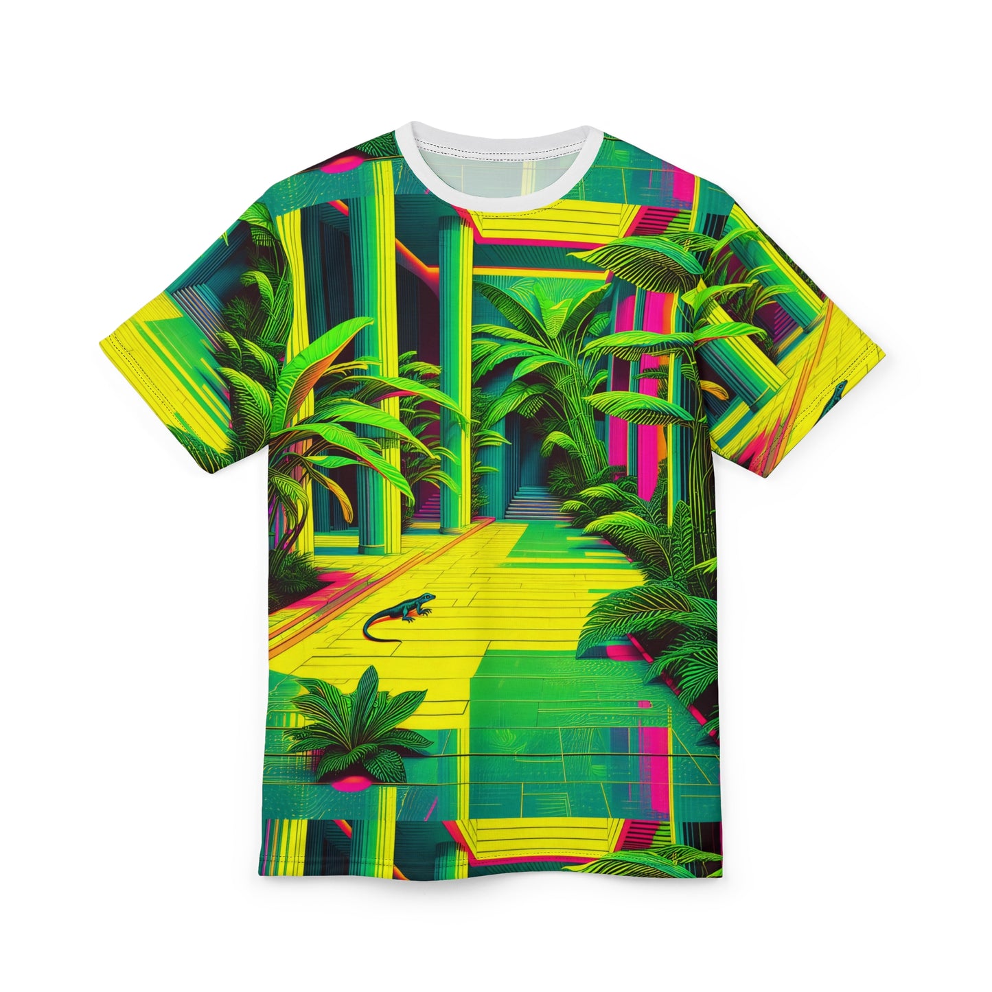 Tee Green Plants Lizard Tropical Unisex